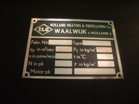 Holland Heating ventilation Waalwijk oud reparatie plaatje